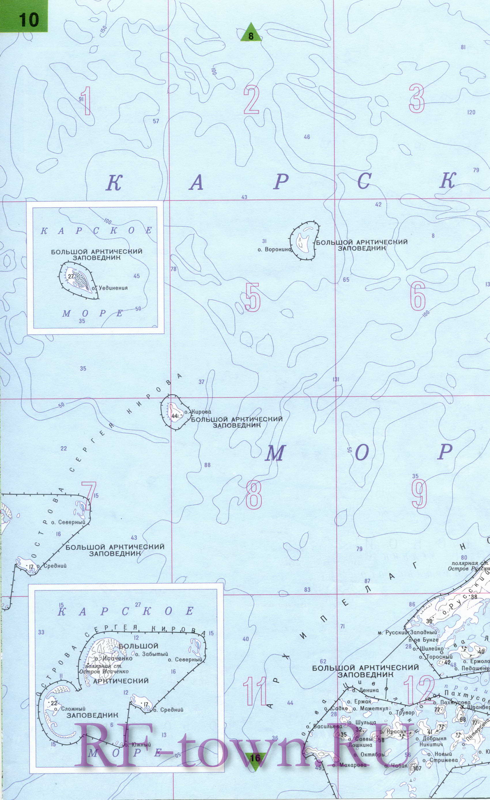 Карта Таймырского автономного округа. Подробная топографическая карта Таймырский (Долгано-Ненецкий) автономный округ, D1 - 